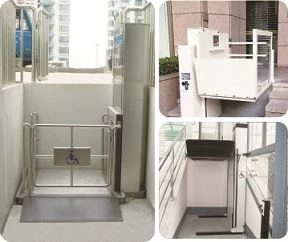 Függőleges kerekesszékes emelő platform
